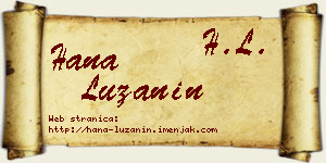 Hana Lužanin vizit kartica
